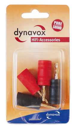 Dynavox banaanstekker set verguld 4 stuks rood/zwart