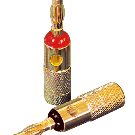 Dynavox banaanstekker set verguld set van 4 stuks rood/zwart