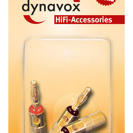 Dynavox banaanstekker set verguld set van 4 stuks rood/zwart