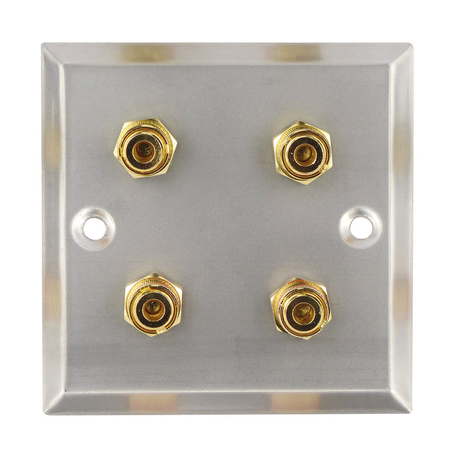 Dynavox Wandcontactdoos voor luidsprekers met 4 klemmenblokken voor banaanstekkers