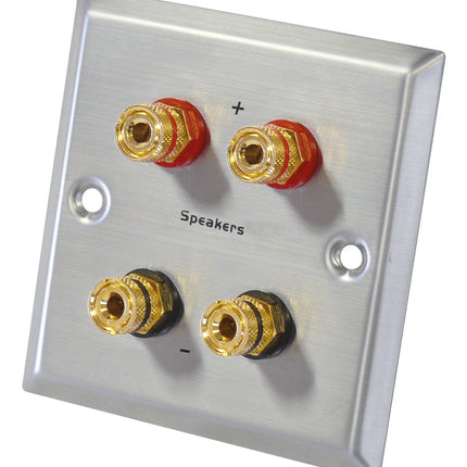 Dynavox Wandcontactdoos voor luidsprekers met 4 klemmenblokken voor banaanstekkers