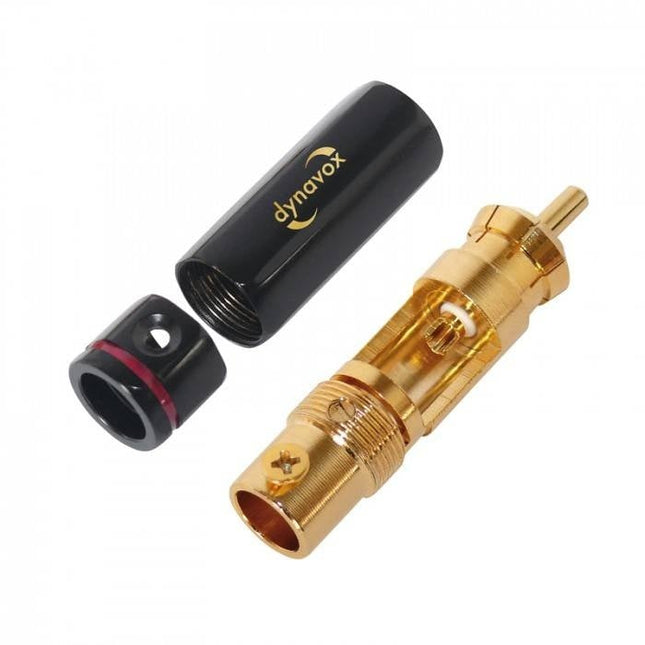 Dynavox High End RCA male Connector - Verguld - Rood