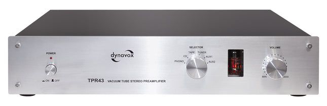 Dynavox TPR-43 buis voorversterker met phono MM/MC ingang zilver