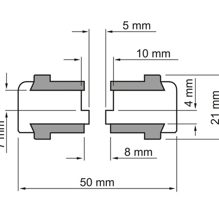 Dynavox aluminium voeten 4-delig - zilver