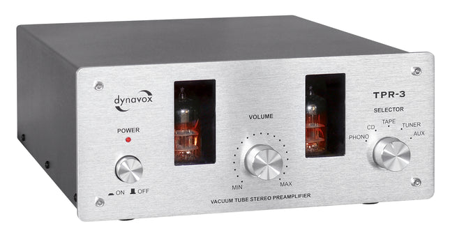 Dynavox TPR-3 buizen voorversterker met phono ingang zilver