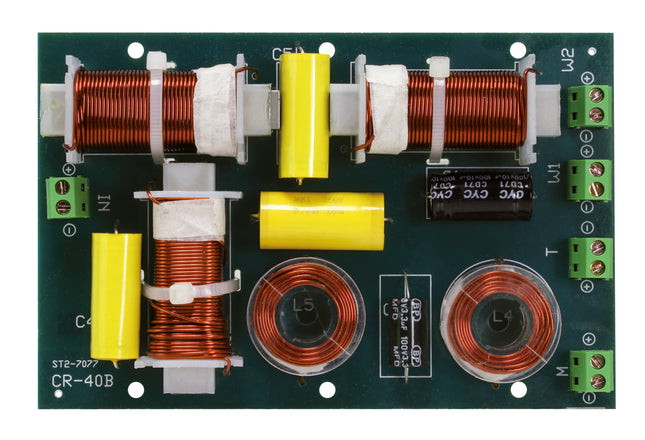 Dynavox 3-weg crossover 1930/9100 Hz 8 Ohm met dubbele subwooferuitgangen
