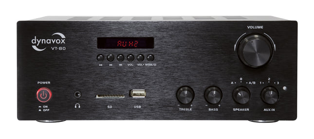 Dynavox VT-80 versterker met bluetooth en USB 4 kanaals met A/B schakeling 160 watt