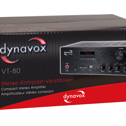 Dynavox VT-80 versterker met bluetooth en USB 4 kanaals met A/B schakeling 160 watt