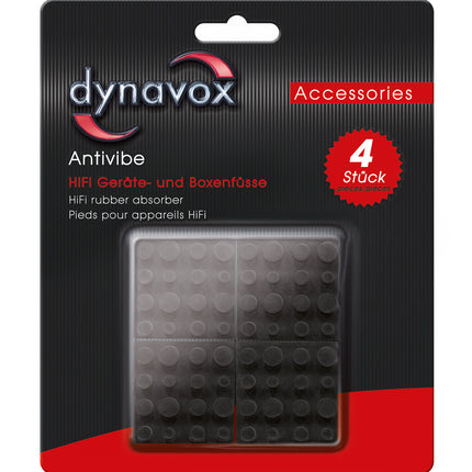 Dynavox rubberen antivibe voeten 4-delig 40 x 40 mm