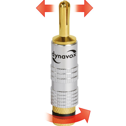 Dynavox banaanstekker set met uitzetbare tip 4 delig