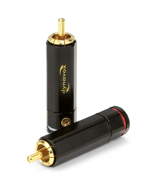 Dynavox High-End cinch stekker set 2 x rood + 2 x wit