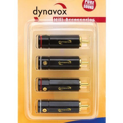 Dynavox High-End cinch stekker set 2 x rood + 2 x wit