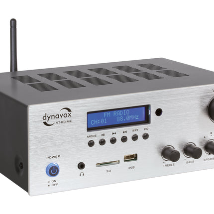 Dynavox VT-80MK stereo versterker met bluetooth en tuner zilver