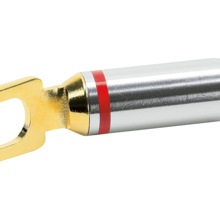 Dynavox kabelschoen plug vork verguld rood/zwart