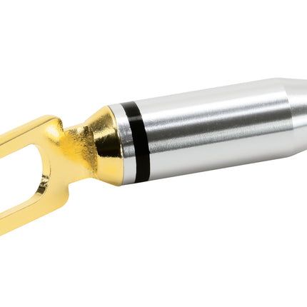 Dynavox kabelschoen plug vork verguld rood/zwart