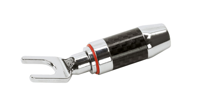 Dynavox kabelschoen plug vork carbon rhodium vergulde set rood/zwart