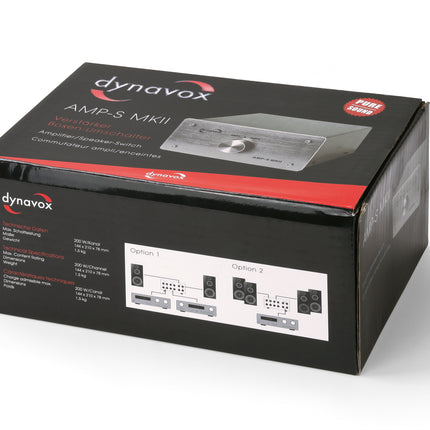 Dynavox AMP-S MKII zilver schakelaar voor 2 versterker op 1 set speakers