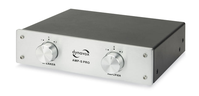 Dynavox AMP-S PRO schakelaar voor 2 versterkers op 1 set speakers zilver