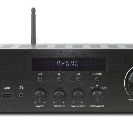 Dynavox VT-90 versterker met Phono en Bluetooth ingang en A+B schakeling