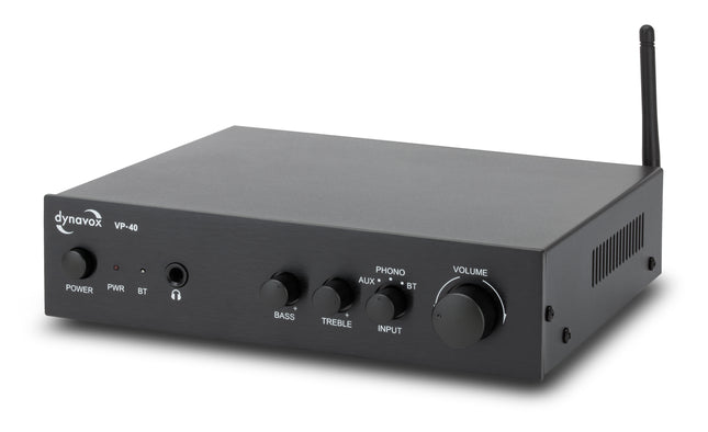 Dynavox VP-40 Stereoversterker 2 x 20 Watt Zwart Bluetooth