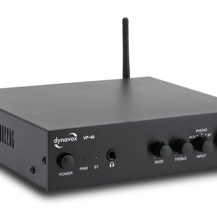 Dynavox VP-40 Stereoversterker 2 x 20 Watt Zwart Bluetooth