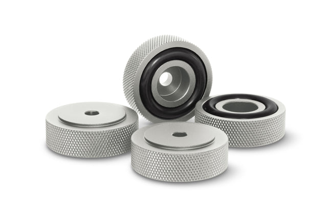 Dynavox aluminium voeten 4 delig zilver