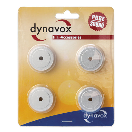 Dynavox aluminium voeten 4 delig zilver
