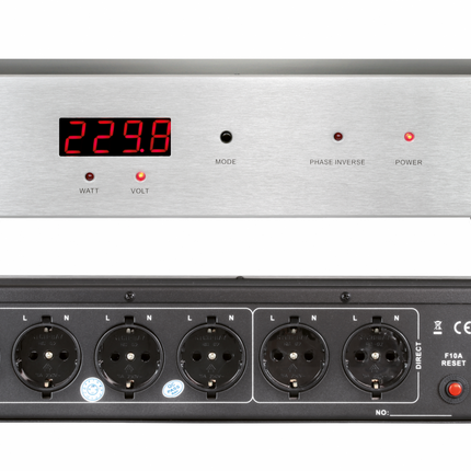 Dynavox X7000B High-End HiFi netfilter zilver met Watt en Voltage Display