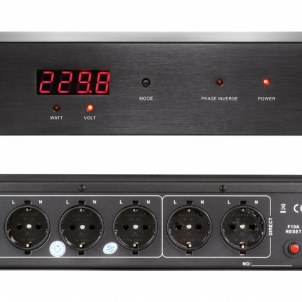 Dynavox X7000B High-End HiFi netfilter zwart met Watt en Voltage Display
